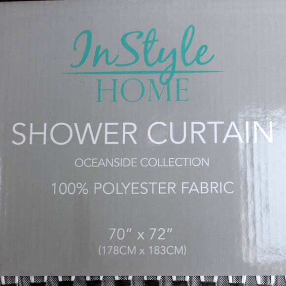 In Style Home Fabric Shower Curtain Basket Weave Oceanside Silver Gray Shimmer - Picture 8 of 8